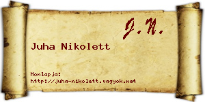 Juha Nikolett névjegykártya