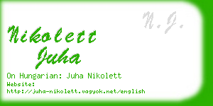 nikolett juha business card
